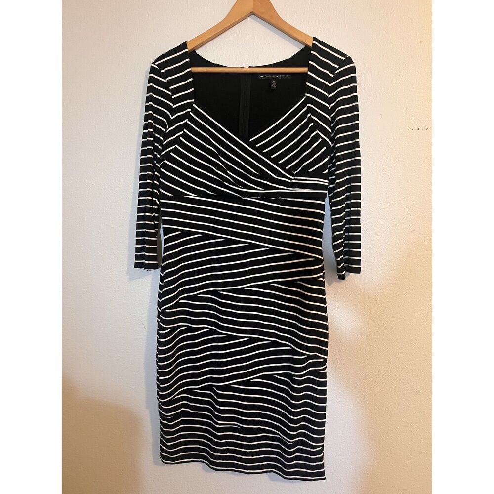 White House Black Market | Instantly Slimming Black & White Striped Dress